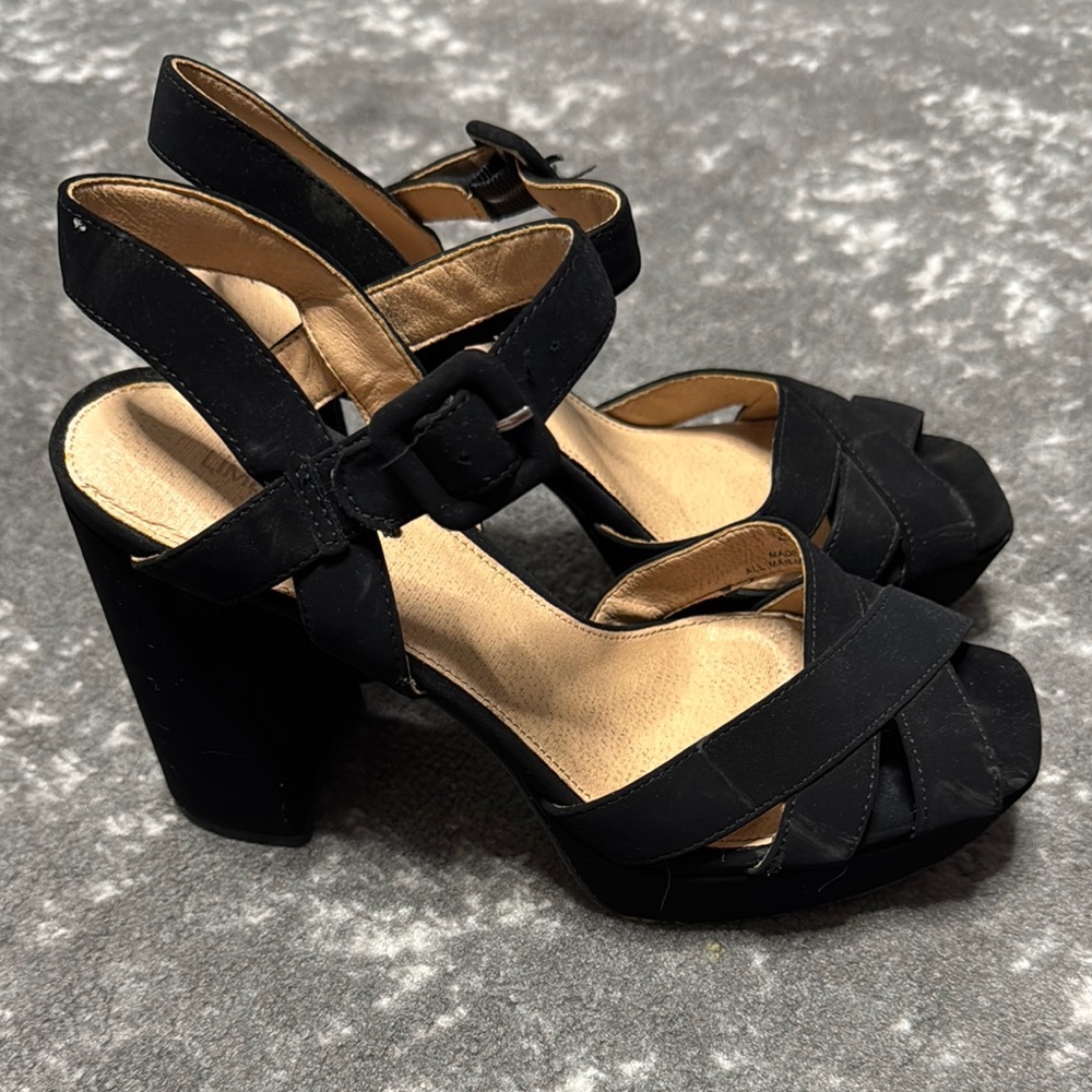 Limelight Black Strappy Heels View 4